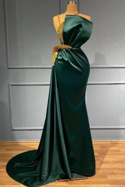 Beautiful evening dresses long green | Prom dresses in glitter by misshow.com