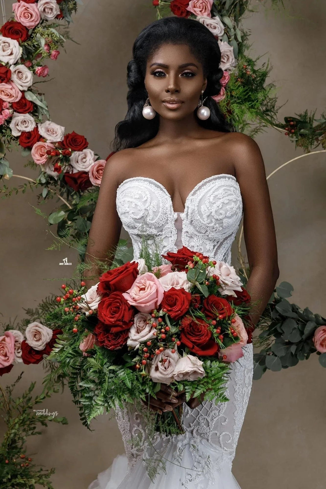 Beautiful Strapless Sweetheart Lace Mermaid Wedding Dress With Applique by misshow.com