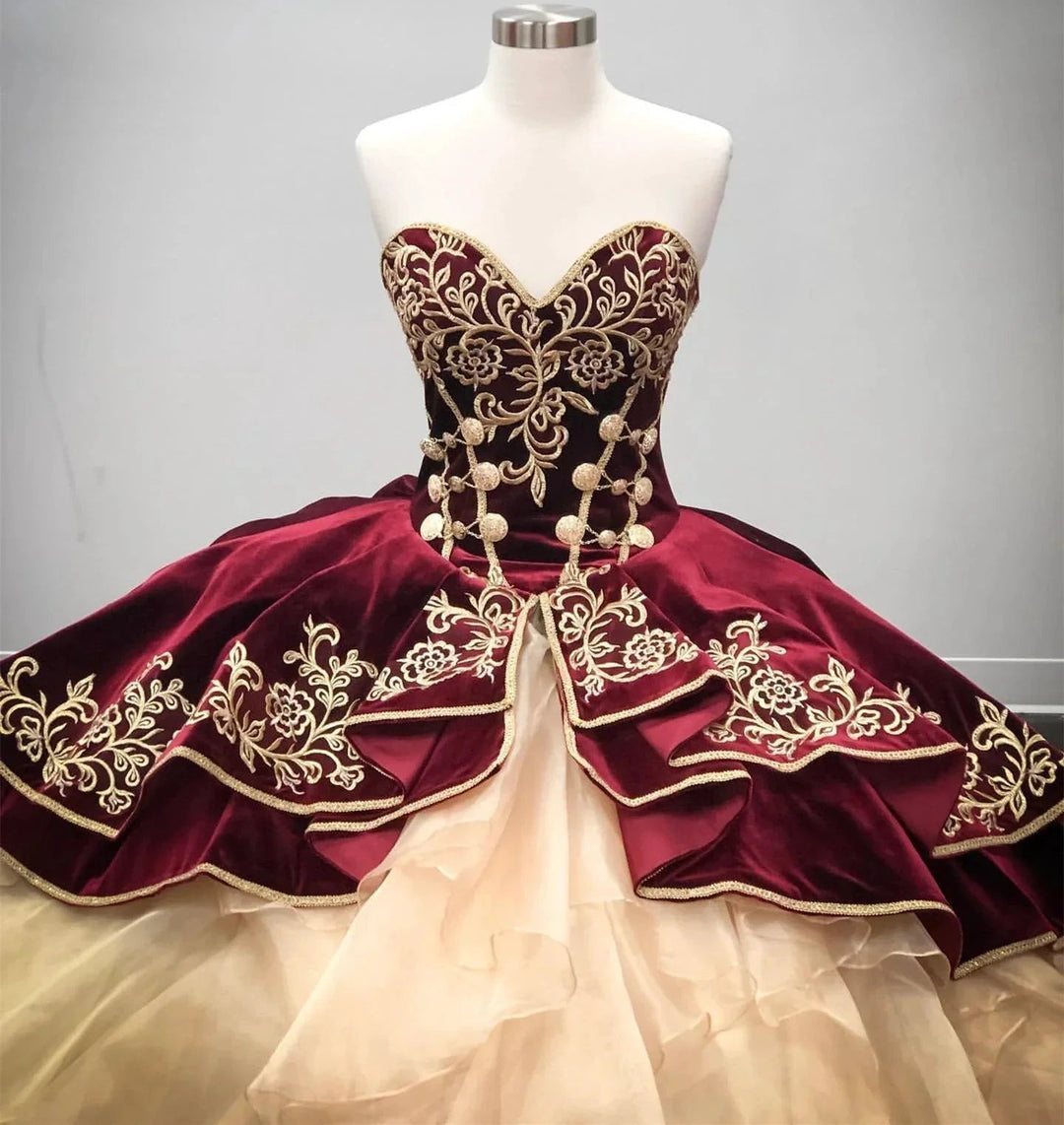 Best Long Ball Gown Sweetheart Organza Quinceanera Dress by BIZTUNNEL