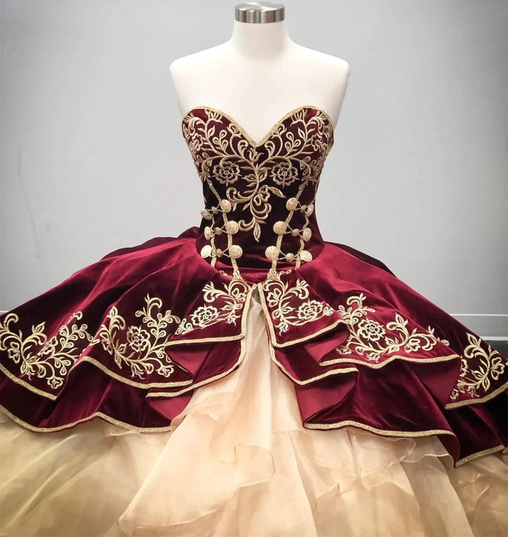 Best Long Ball Gown Sweetheart Organza Quinceanera Dress by BIZTUNNEL