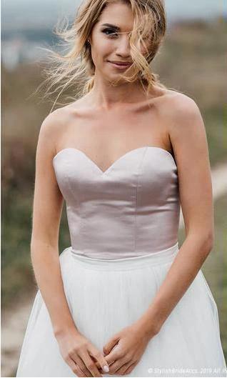 Boho Wedding Dress Low Open Back Bridal Gown Separates Wedding Dress WD499 by pgmdress