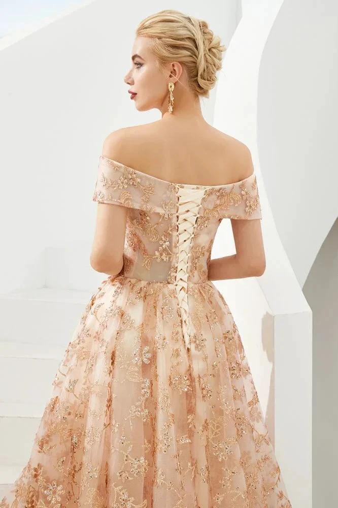 Charming Off Shoulder Aline Princess Dress Tulle Swing Evening Party Dress Quincenera Dress by misshow.com