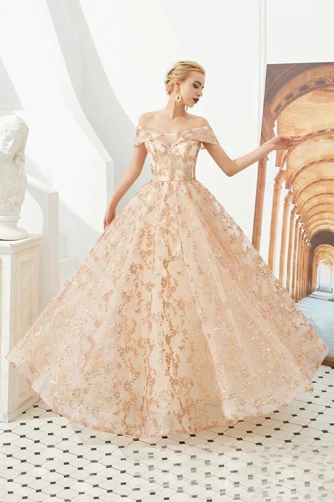 Charming Off Shoulder Aline Princess Dress Tulle Swing Evening Party Dress Quincenera Dress by misshow.com