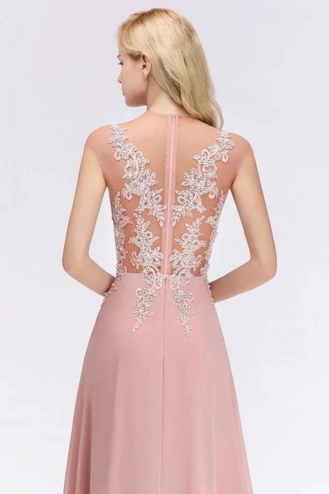 Charming Sleeveless Beadings Aline Evening Maxi Dress Cap Sleeves Bridesmaid Dress by misshow.com