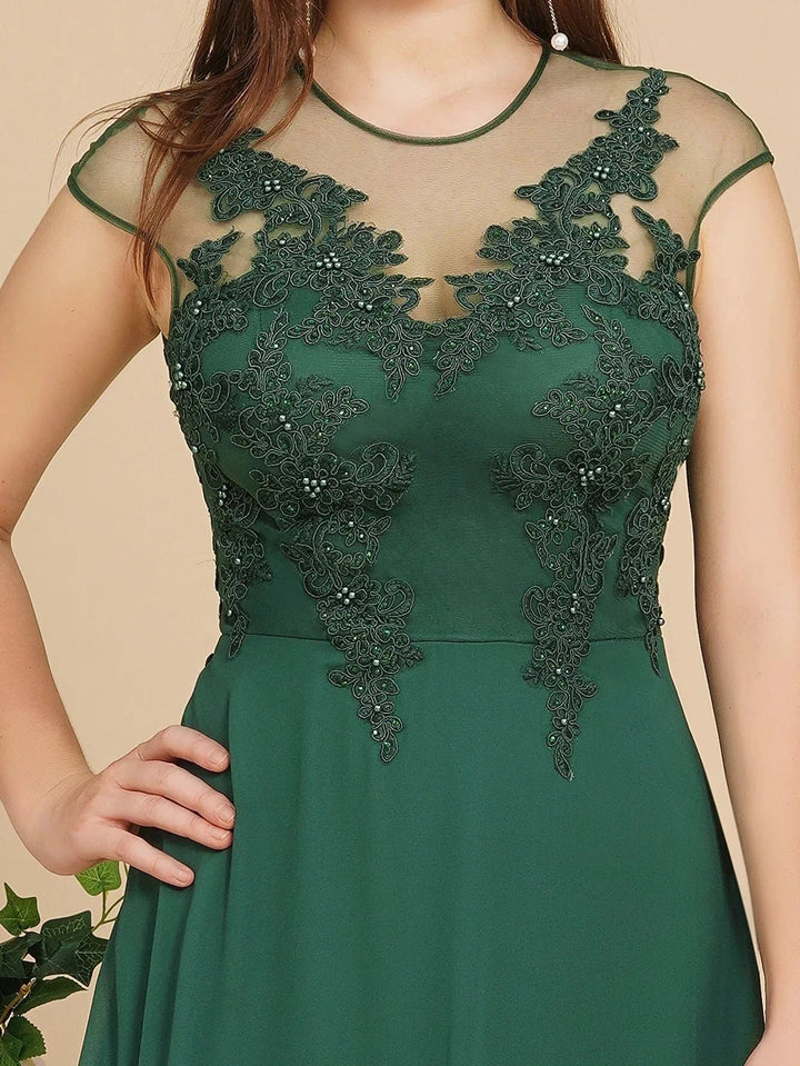Charming Sleeveless Beadings Aline Evening Maxi Dress Cap Sleeves Bridesmaid Dress by misshow.com