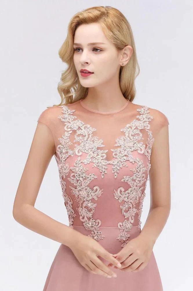 Charming Sleeveless Beadings Aline Evening Maxi Dress Cap Sleeves Bridesmaid Dress by misshow.com