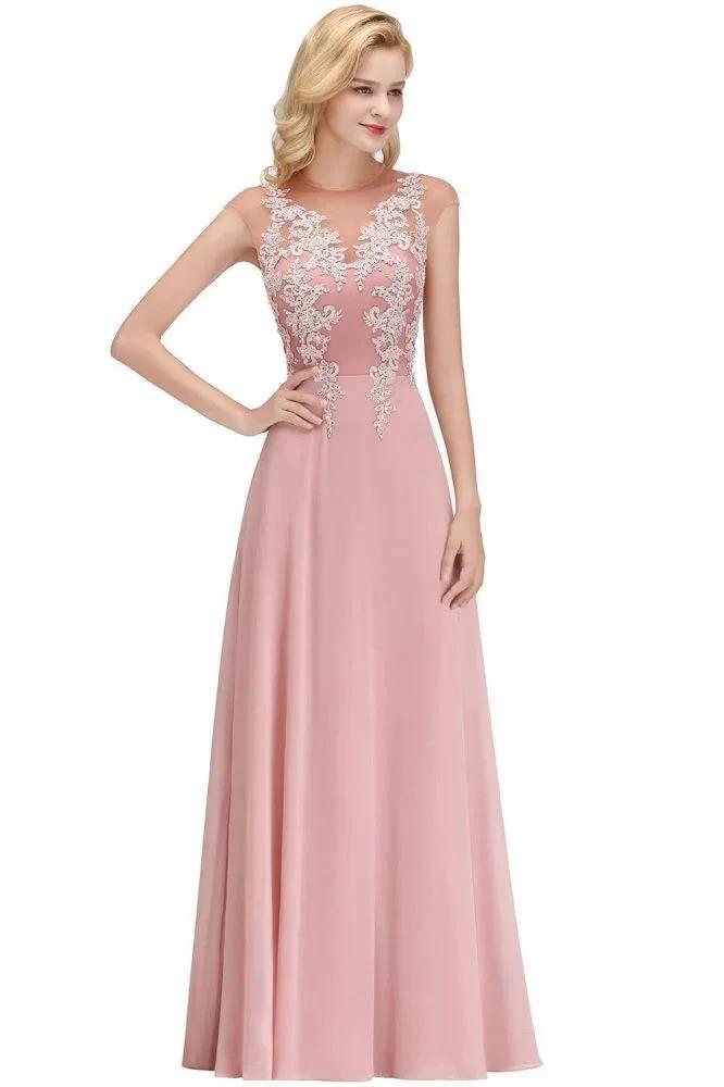 Charming Sleeveless Beadings Aline Evening Maxi Dress Cap Sleeves Bridesmaid Dress by misshow.com