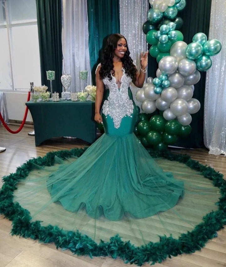 Charming V-neck Sleeveless Mermaid Prom Dress by misshow.com
