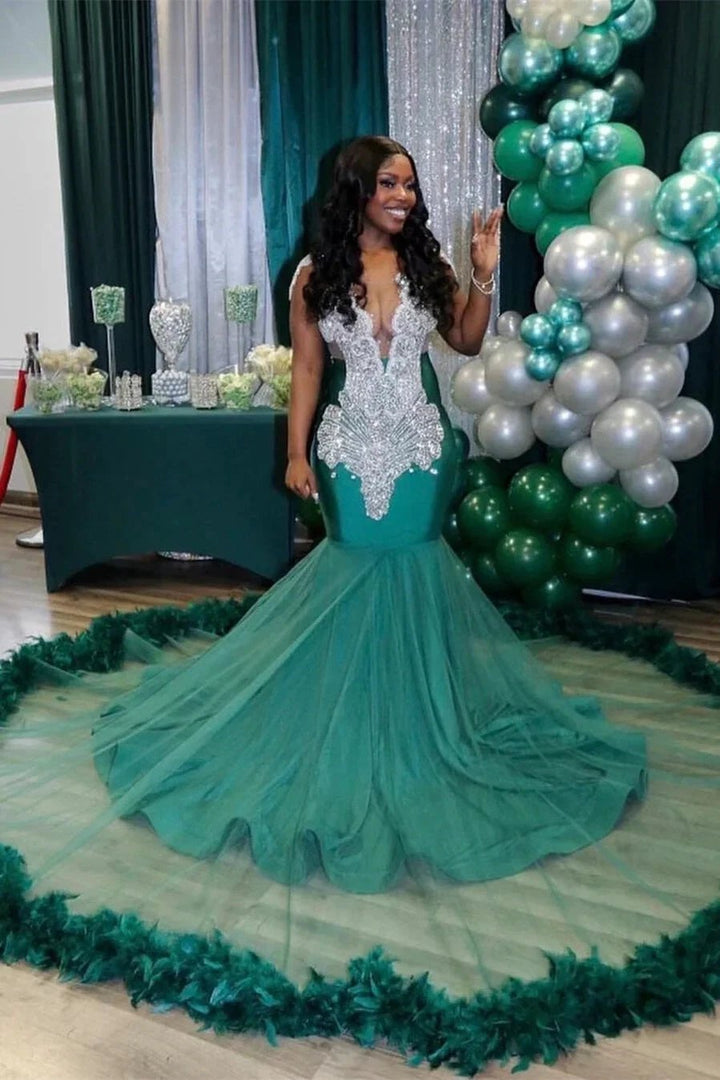 Charming V-neck Sleeveless Mermaid Prom Dress by misshow.com