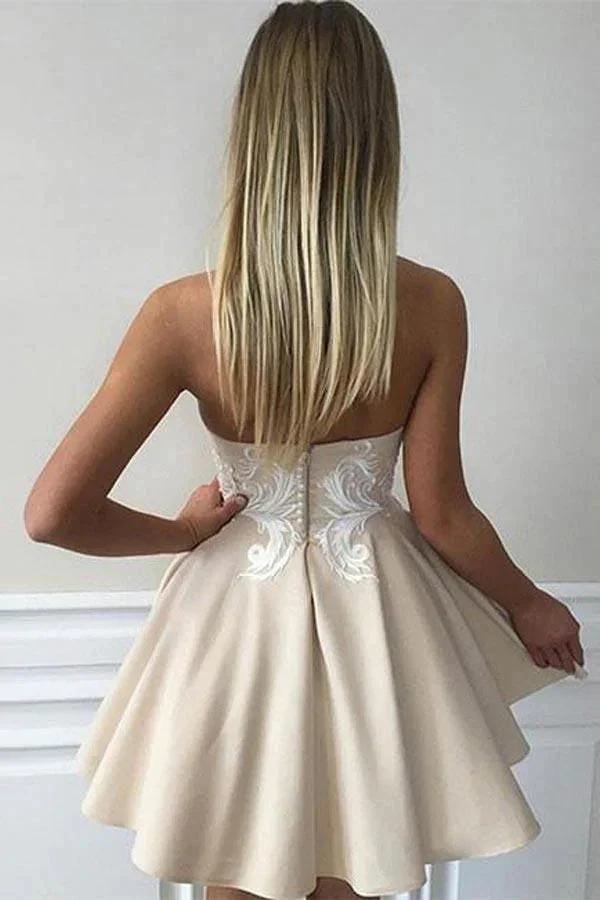 Cute Sweetheart Lace Applique Short Prom Dress Homecoming Dress PG171 by pgmdress