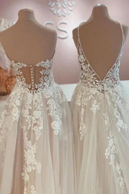 Designer Elegant A-Line Sweetheart Wedding Dresses With Lace by misshow.com