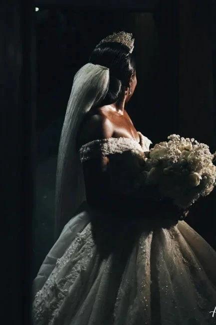 Designer Princess Off-the-shoulder A-line Wedding Dresses With Lace by misshow.com