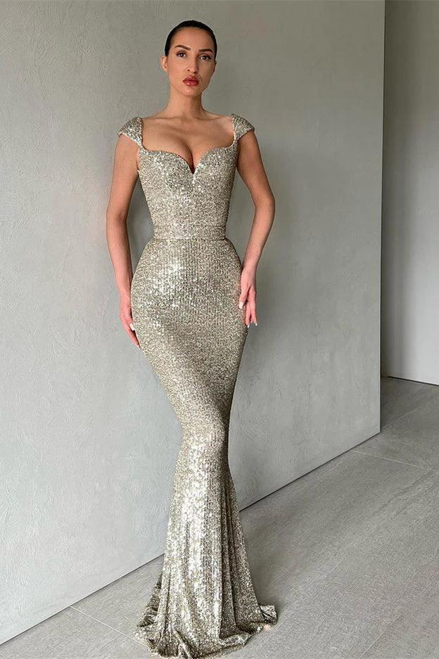 Designer Sequined Sleeveless Mermaid Prom Dress by misshow.com