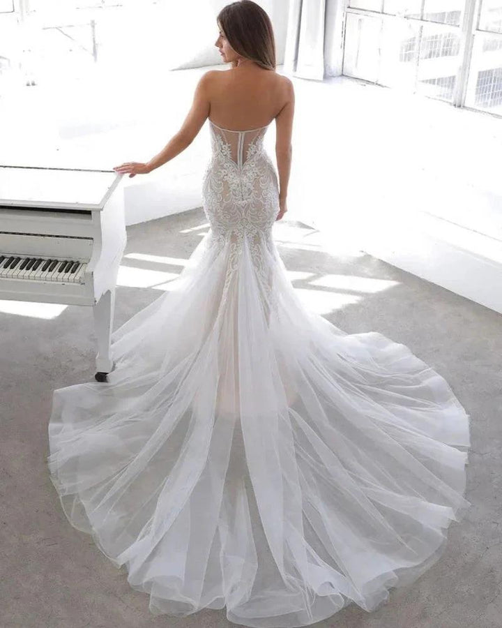 Designer Summer style Sweetheart Mermaid Lace Wedding Dress by misshow.com