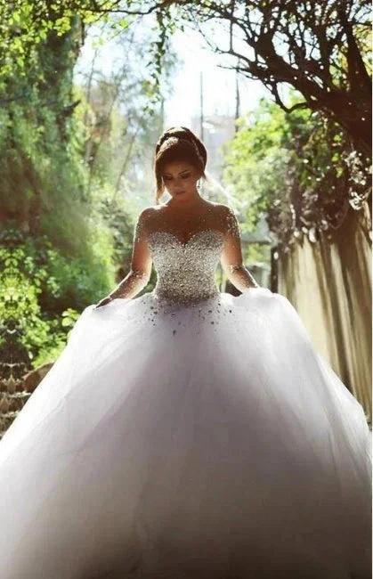 Designer Wedding Dresses With Sleeves | Luxury wedding dresses princess by misshow.com