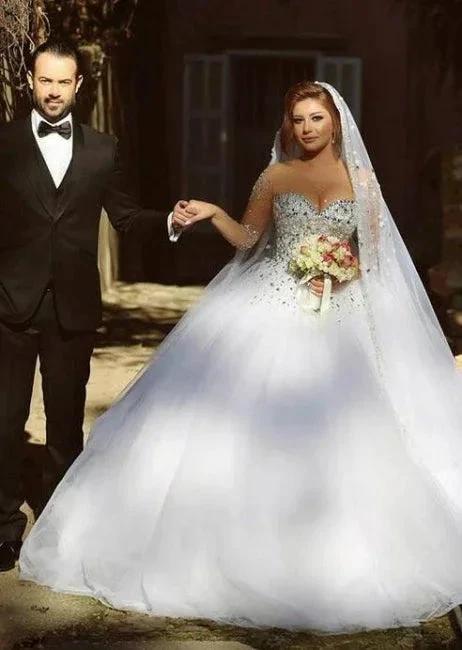 Designer Wedding Dresses With Sleeves | Luxury wedding dresses princess by misshow.com