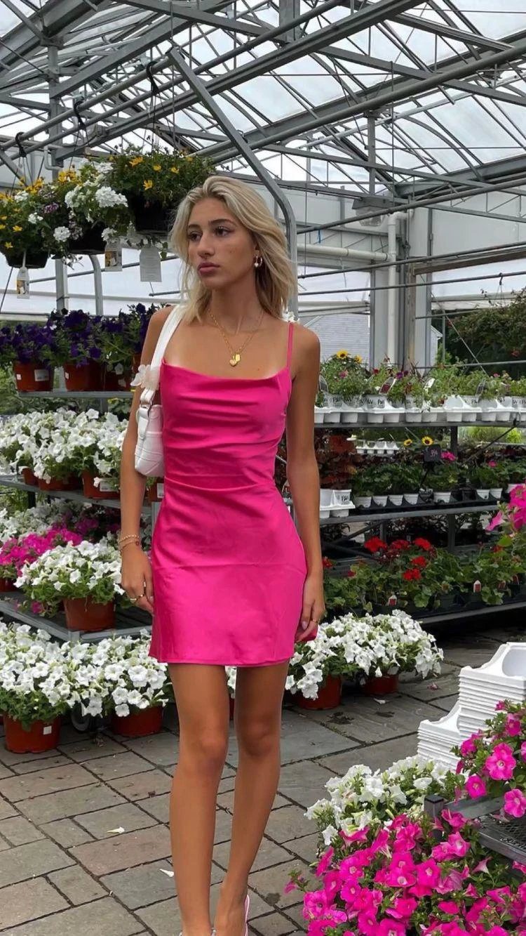 Spaghetti Straps Simple Short Homecoming Dress Women&
