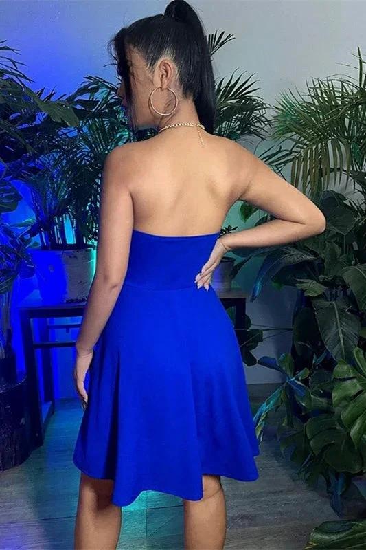 Elegant A-Line Royal Blue Sleeveless Homecoming Dresses by misshow.com