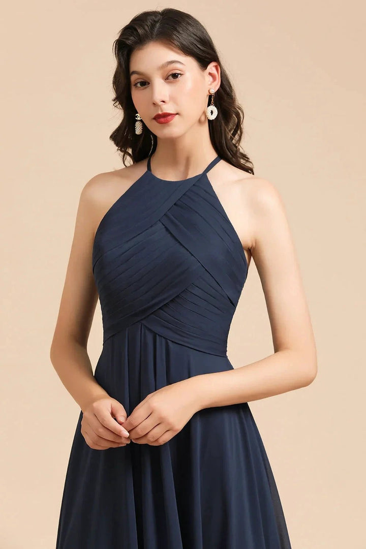 Elegant A-line Sleeveless V-Neck Ruffle Chiffon Lace Bridesmaid Dresses by misshow.com