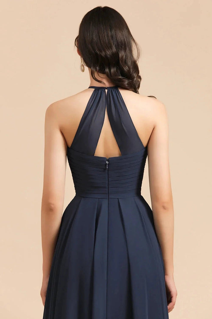 Elegant A-line Sleeveless V-Neck Ruffle Chiffon Lace Bridesmaid Dresses by misshow.com