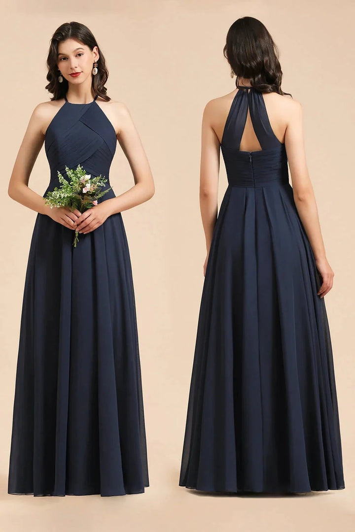 Elegant A-line Sleeveless V-Neck Ruffle Chiffon Lace Bridesmaid Dresses by misshow.com