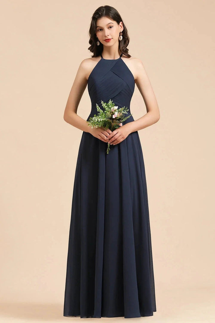 Elegant A-line Sleeveless V-Neck Ruffle Chiffon Lace Bridesmaid Dresses by misshow.com