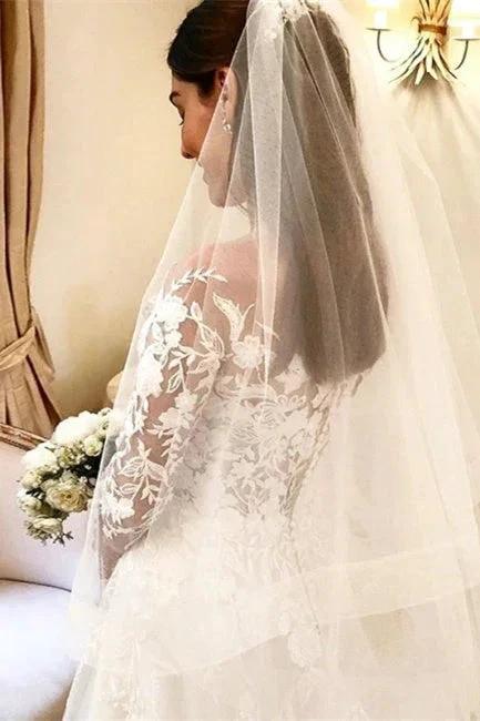 Elegant A Line Wedding Dresses With Sleeves Wedding dresses with lace by misshow.com