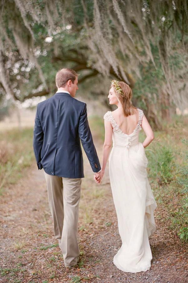 Elegant Cap Sleeve Long Chiffon Sweetheart Wedding Dress WD030 by pgmdress