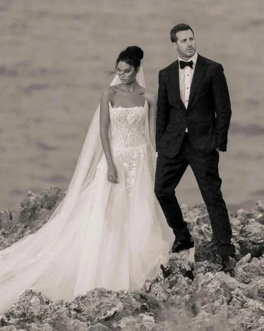 Elegant Designer Appliques A-line Wedding Dresses With Lace by misshow.com