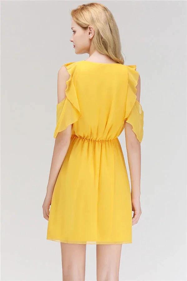 Elegant Mini Daily Casual Dresses Simple Tulle Sleeveless Evening Dresses by misshow.com