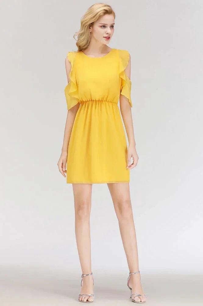 Elegant Mini Daily Casual Dresses Simple Tulle Sleeveless Evening Dresses by misshow.com