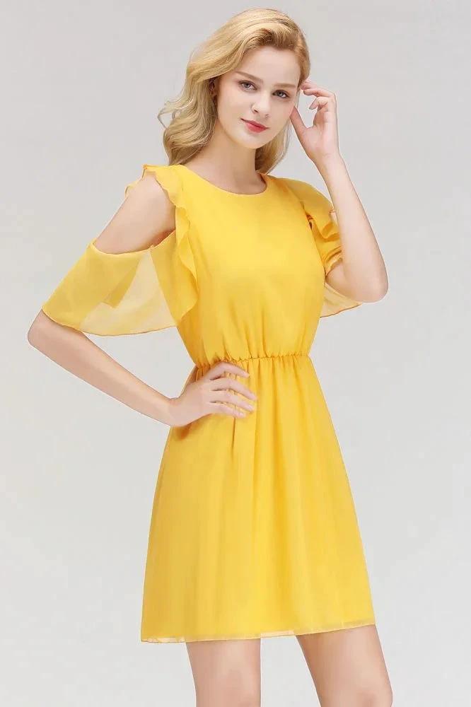 Elegant Mini Daily Casual Dresses Simple Tulle Sleeveless Evening Dresses by misshow.com