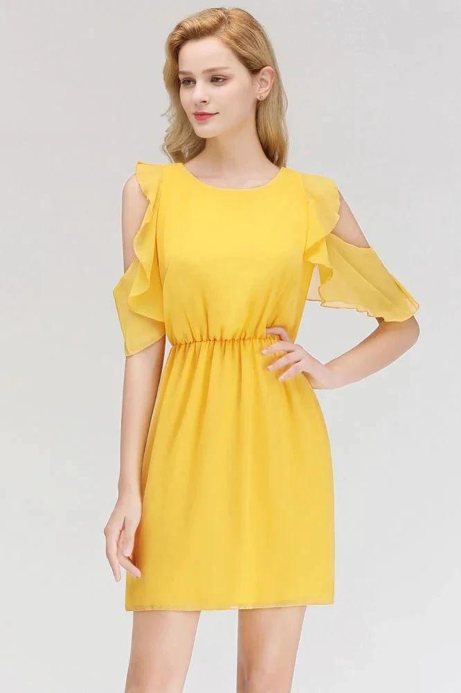 Elegant Mini Daily Casual Dresses Simple Tulle Sleeveless Evening Dresses by misshow.com