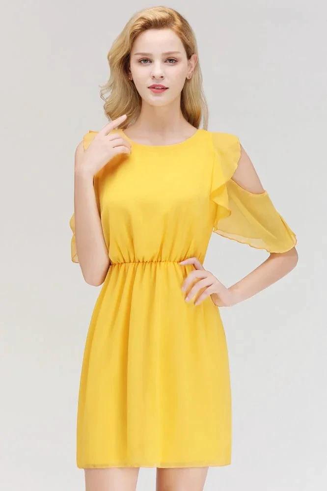 Elegant Mini Daily Casual Dresses Simple Tulle Sleeveless Evening Dresses by misshow.com