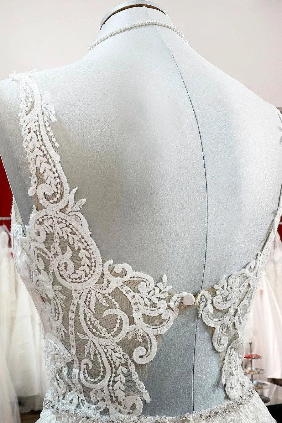Elegant Long A-line Princess Tulle Sweetheart Ruffles Wedding Dress by BIZTUNNEL