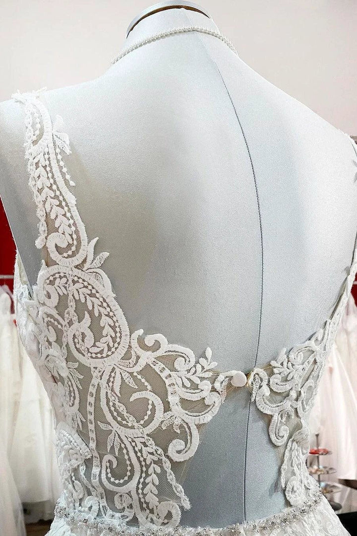 Elegant Long A-line Princess Tulle Sweetheart Ruffles Wedding Dress by BIZTUNNEL