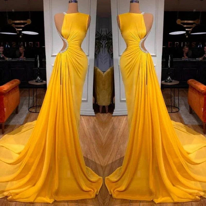 Elegant Sleeveless Long Mermaid Prom Dress With Slit by misshow.com