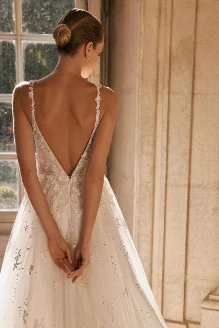 Elegant spaghetti straps sleeveless a-line lace Wedding Dresses by misshow.com