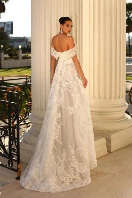 Elegant sweetheart capsleeves aline lace Wedding dresses by misshow.com