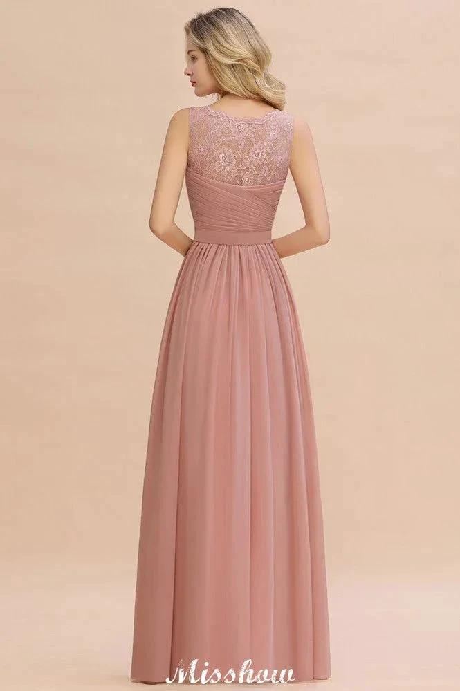 Elegant V-Neck A-line Evening Maxi Dress Bridesmaid Dress Sleeveless Styles by misshow.com
