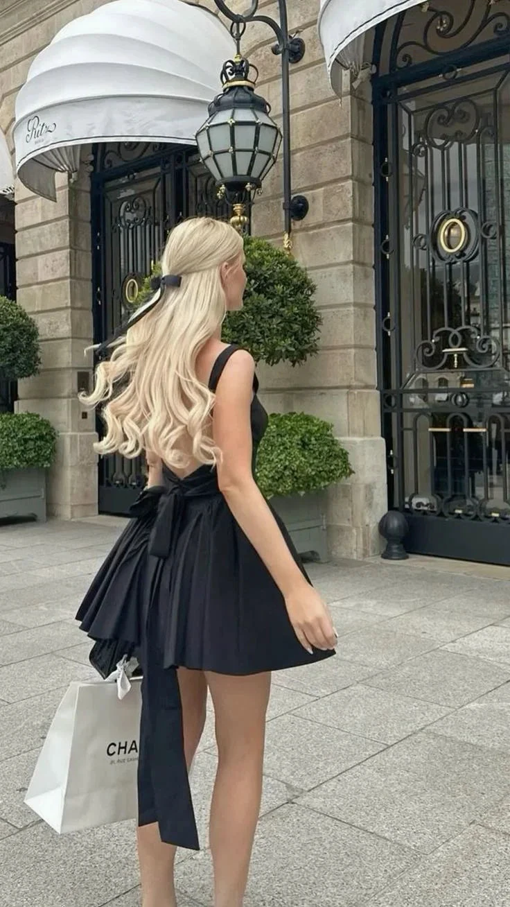 Sexy Straps Black A Line Short Homecoming Dress Birthday Outfit Y7621 by simplepromdress
