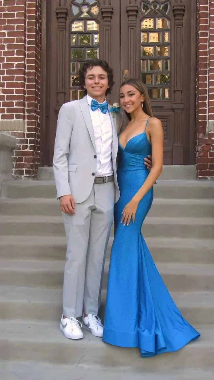 Spaghetti Straps Peacock Color Mermaid Prom Dress,Charming Evening Gown Y1602 by simplepromdress