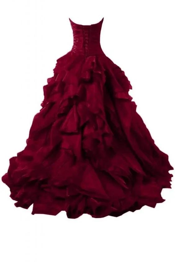 Burgundy Evening Gowns,Ball Gown Formal Dress,Evening Gowns For Teens Y1558 by simplepromdress