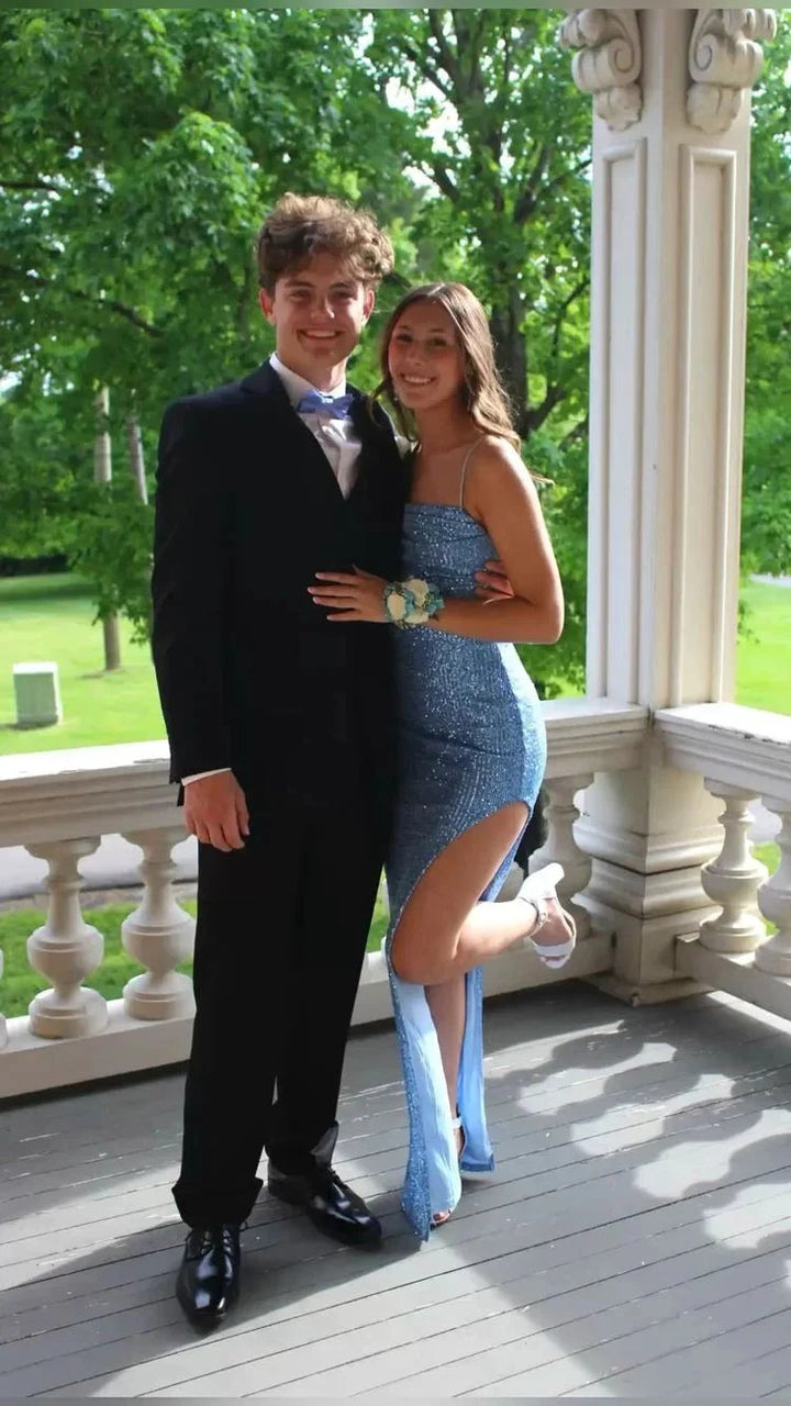 Elegant Blue Sequins Mermaid Prom Dress,Charming Evening Dress Y1707 by simplepromdress