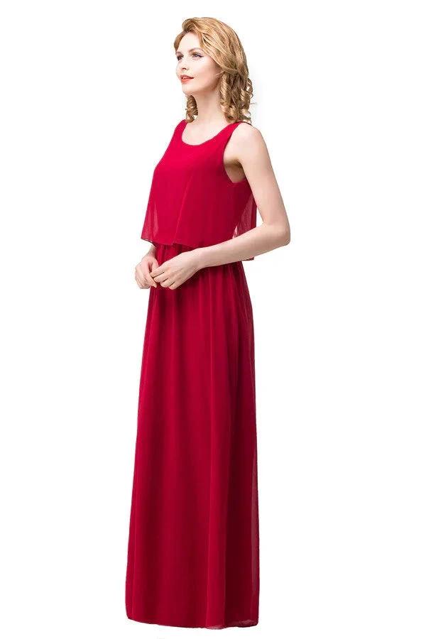 Floor-length A-line Square Chiffon Bridesmaid Dresses by misshow.com