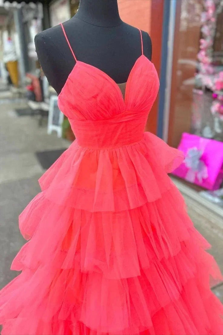 Lavender V-Neck Ruffle Tiered Long Prom Gown by KissProm
