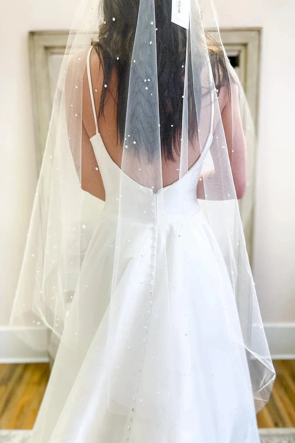 Glamorous Long A-Line Sweetheart Satin Backless Wedding Dress With Pockets by BIZTUNNEL