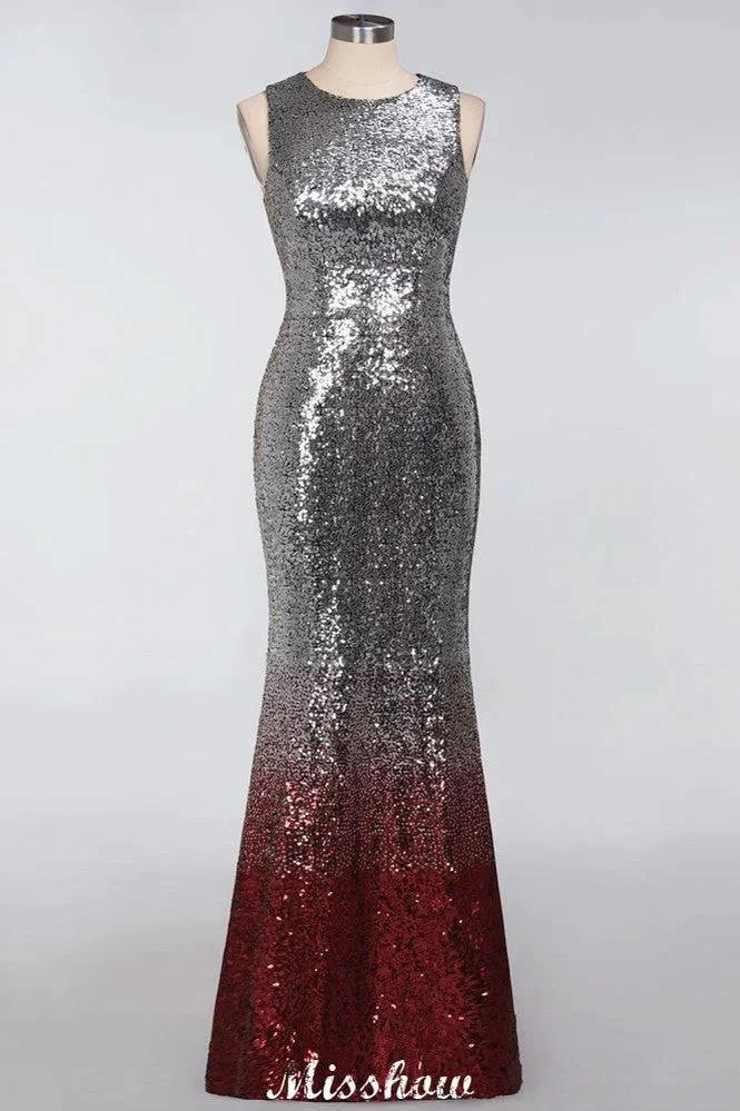 Glamorous Sleeveless Sexy Mermaid Sequins Bridesmaid Dresses by misshow.com