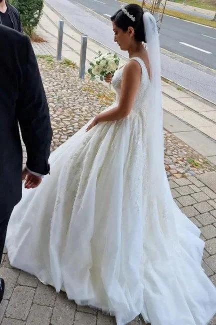 Gorgeous A-line Sleeveless Wedding Dresses With Lace by misshow.com