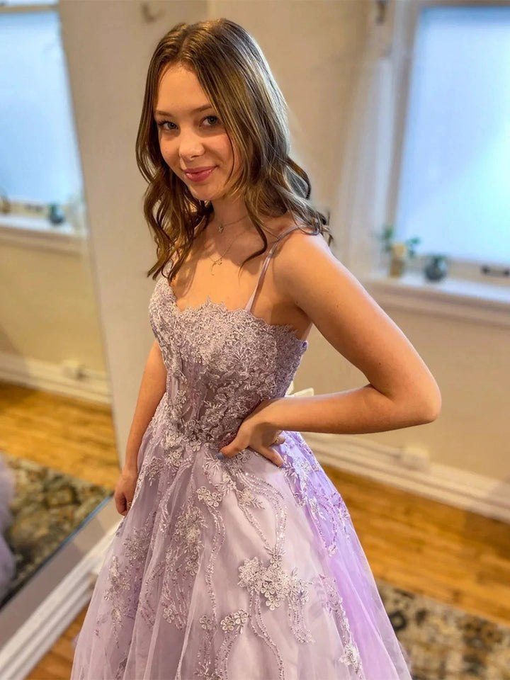 Gorgeous Long A-line Sweetheart Tulle Lace Formal Prom Dress by BIZTUNNEL